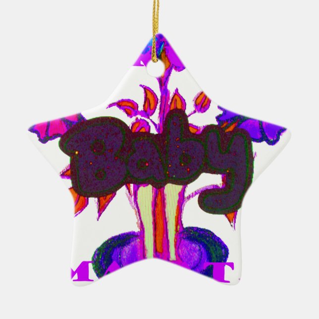 Baby plant Hakuna Matata gifts.png Ceramic Tree Decoration (Front)