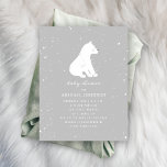 Baby Polar Bear Grey Baby Shower Invitation<br><div class="desc">A winter baby shower theme featuring an illustration of a mama and baby polar bear surrounded by snowflakes. Background is grey.   Customise the text with details of your occasion.</div>