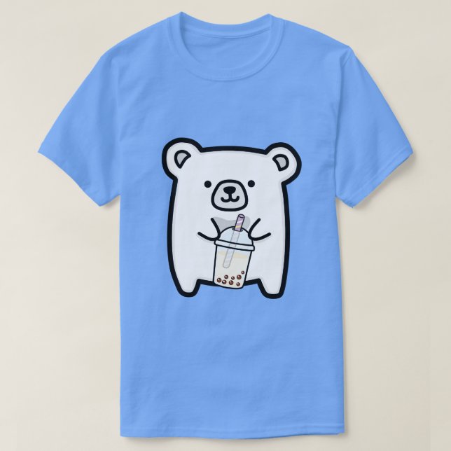 Baby Polar Bear Loves Boba Tea T-Shirt (Design Front)