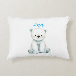 Baby Polar Bear Nursery Lumbar Pillow Custom Nam