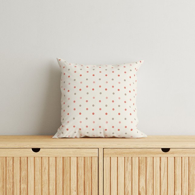 Baby polka dot pattern in warm tones cushion (Creator Uploaded)