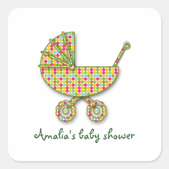 baby polka dot square sticker (Front)