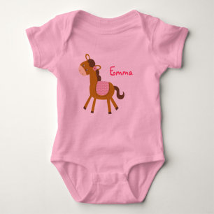 Baby Pony Horse Personalised Baby Creeper T-Shirt