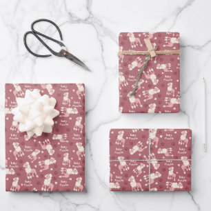 Baby Poodle Wrapping Paper Sheets