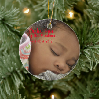 Baby Portrait Ceramic Circle Ornament