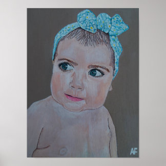 Baby Portrait Painting by Alfred Fox Poster