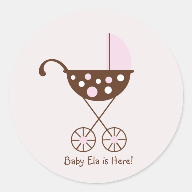 Baby Pram Mod Sticker Pink (Front)