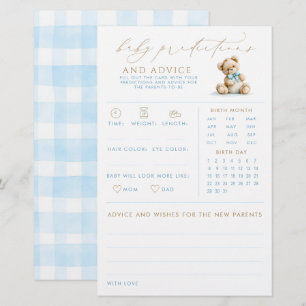 Baby Predictions & Advice Bear Baby Shower Game