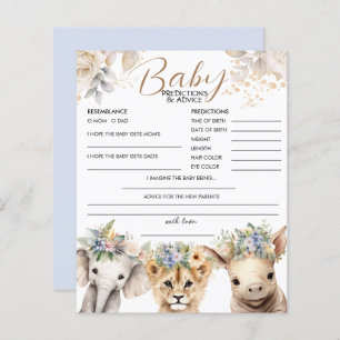 Baby Predictions & Advice Boy Safari Baby Shower