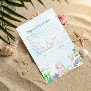 Baby Predictions & Advice Card - Pearl Baby Shower
