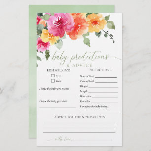 Baby predictions advice Colourful spring floral