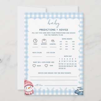 Baby Predictions Advice Winter Baby Shower Card