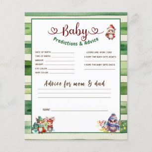 Baby Predictions and Advice Baby Shower Game  