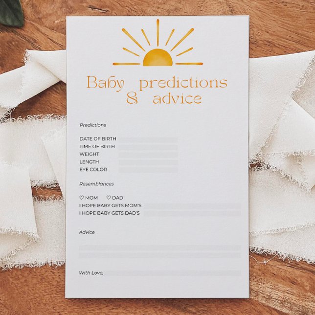 Baby Predictions And Advice Baby Shower Game (Creator Uploaded)