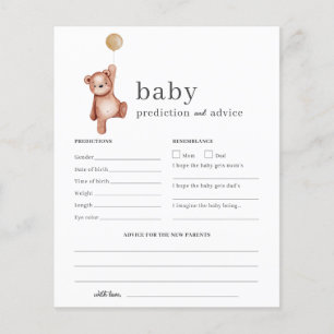 Baby Predictions and Advice Baby Shower Game