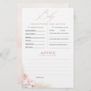 Baby Predictions and Advice Baby Shower Game