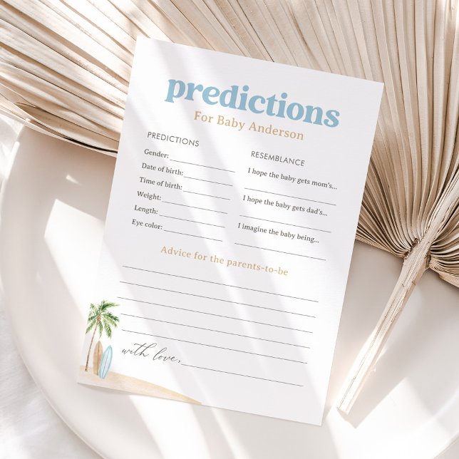 Baby Predictions and Advice Beach Baby Shower Game Invitation (Creator Uploaded)