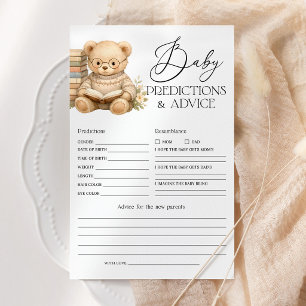 Baby Predictions and Advice Bear Baby Shower Card