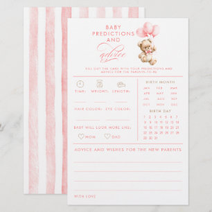 Baby Predictions and Advice Bear Baby Shower Game
