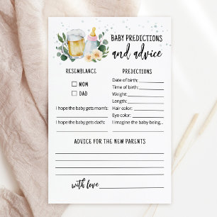 Baby predictions and advice card Baby Is Brewing