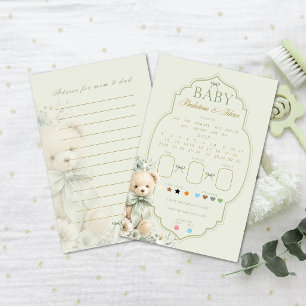 Baby Predictions and Advice Sage Green Teddy Bear 