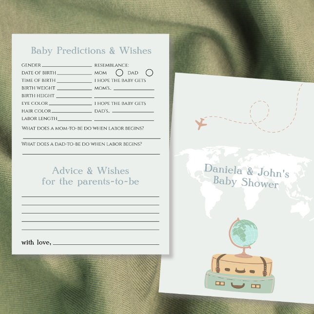 Baby Predictions and Wishes Adventure Baby Shower Card (Baby Predictions and Wishes Adventure Baby Shower Card)