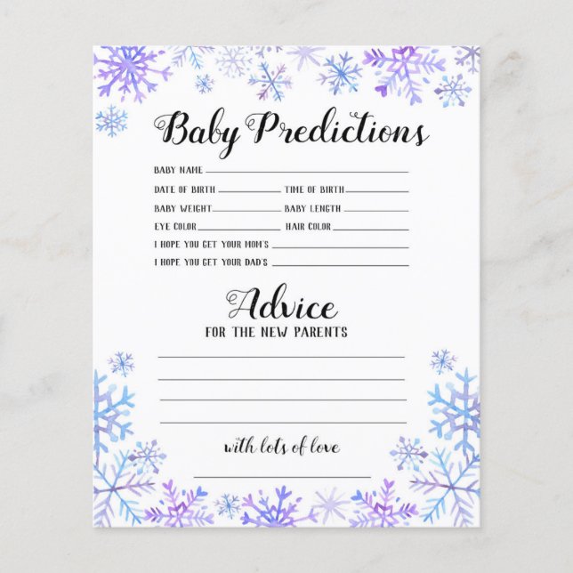 Baby Predictions - Baby It's Cold Outside Flyer (Front)