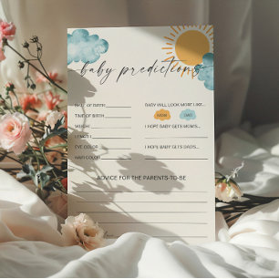 Baby Predictions Baby Shower Game Card