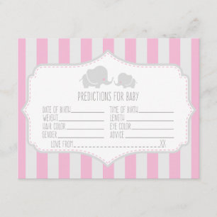 Baby Predictions - Baby Shower Game Card