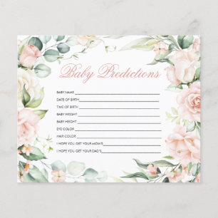 'Baby Predictions' Blush GreeneryBaby Shower Game