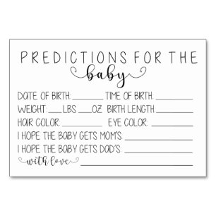 Baby Predictions Card