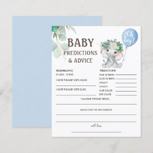 Baby Predictions Elephant Blue Balloon Game