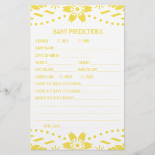 Baby predictions game gender neutral Baby Shower Flyer