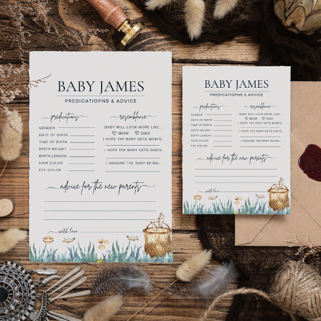Baby Predictions Reel Fun Fishing Baby Shower Card (Creator Uploaded)