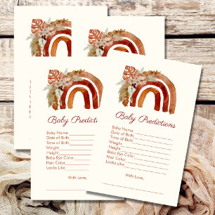 Baby Predictions Terracotta Boho Tropical Rainbow