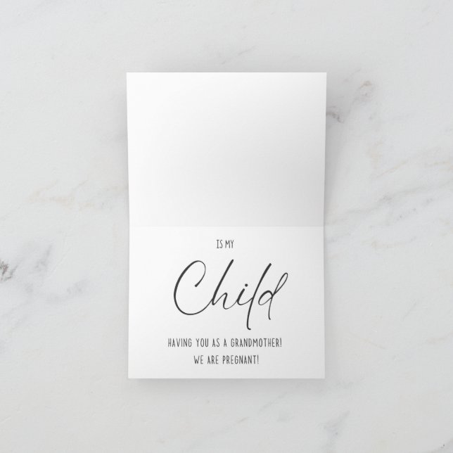 Baby & Pregnancy Announcement Card to Grandmother (Inside)