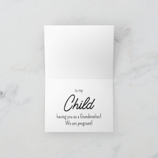 Baby & Pregnancy Announcement Card to Grandmother