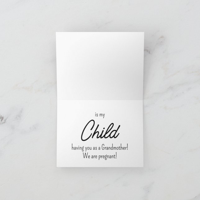 Baby & Pregnancy Announcement Card to Grandmother (Inside)
