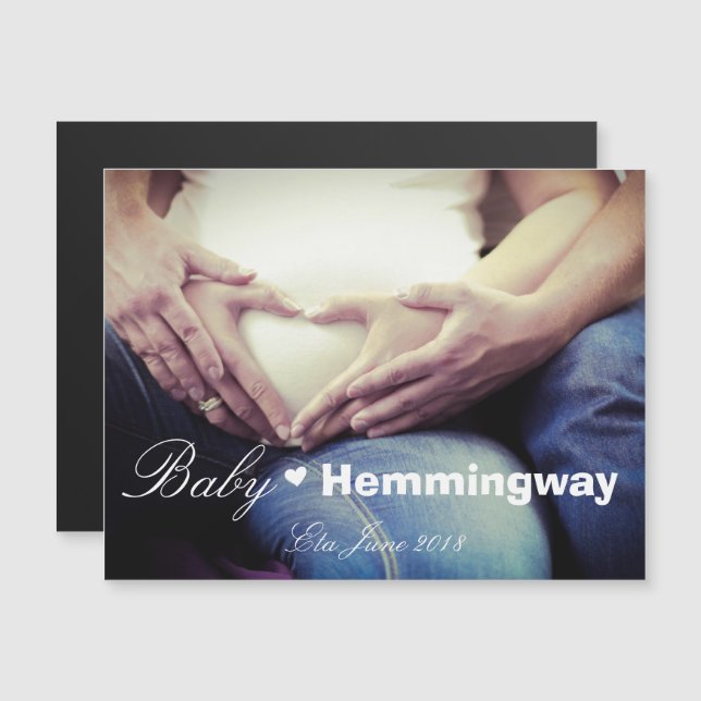 Baby Pregnancy Expecting Announcement Photo Magnet (Front/Back)