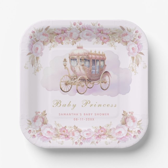 Baby Princess pink Paper Plate (Front)