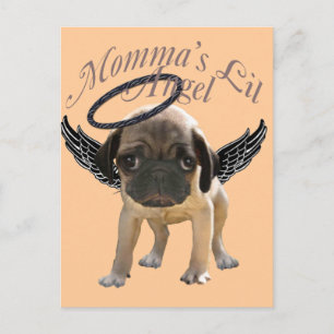 Baby Pug Angel Postcard