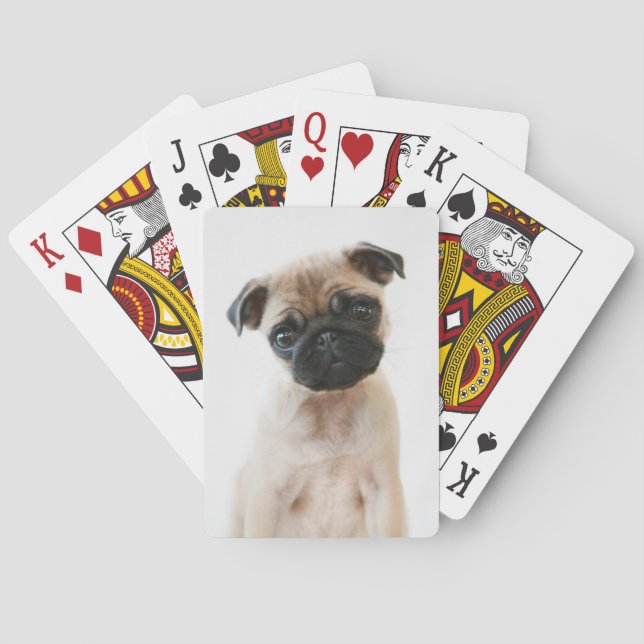 Baby Pug Portrait Playing Cards (Back)