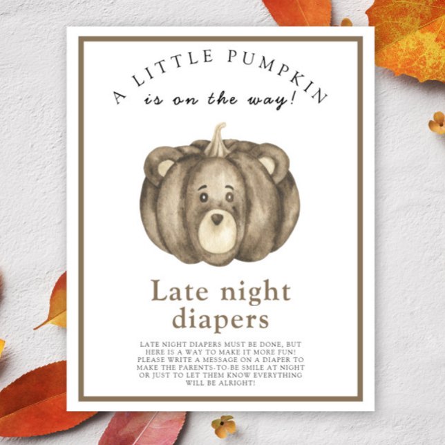 Baby Pumpkin Bear Late night diapers game Poster (Creator Uploaded)