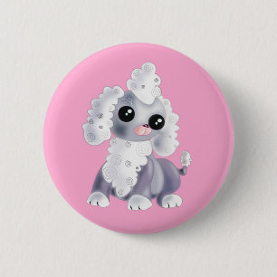 Baby Puppy Pink Button - Your Colour - Text