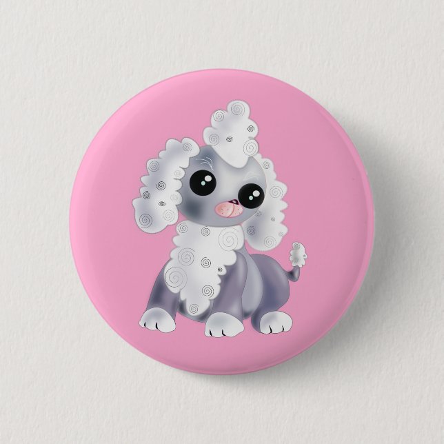 Baby Puppy Pink Button - Your Colour - Text (Front)