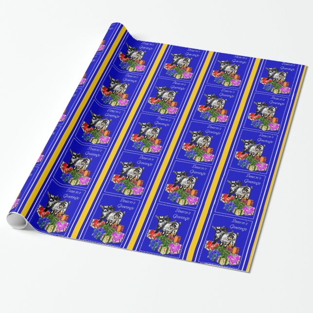 Baby Pygmy Goats Christmas Wrapping Paper (Unrolled)