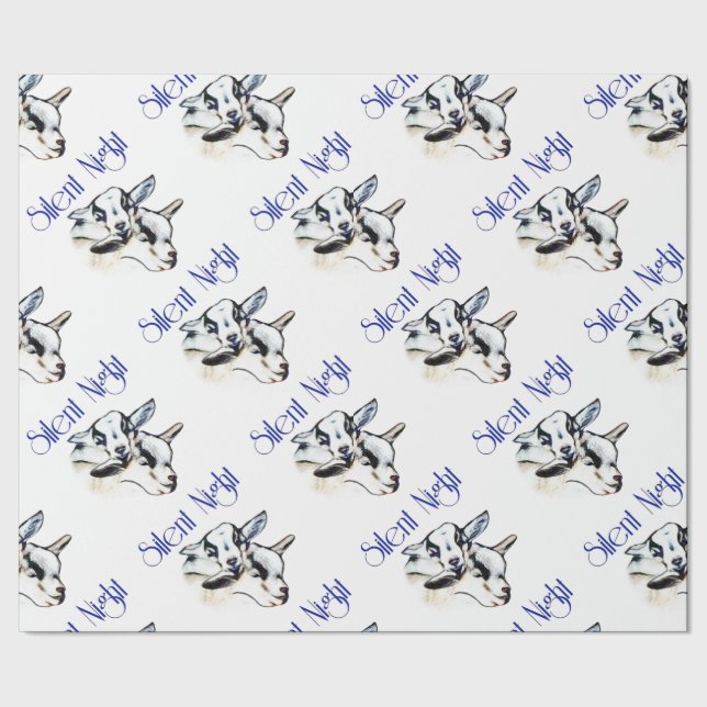 Baby Pygmy Goats Silent Night Christmas Wrapping Wrapping Paper (Seam)