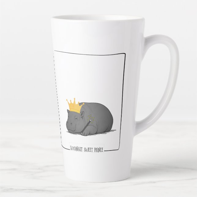 Baby Pygmy Hippo - Latte Mug  (Right)