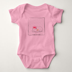 Baby Pygmy Hippo Princess Illustration Bodysuit