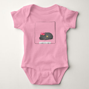 Baby Pygmy Hippo Princess Illustration Bodysuit